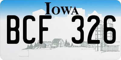 IA license plate BCF326