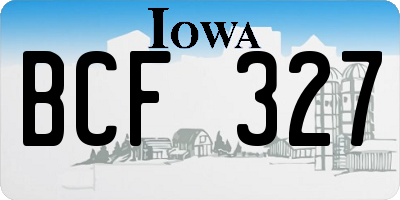 IA license plate BCF327