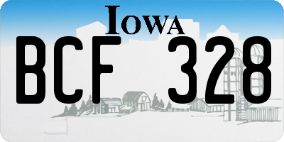IA license plate BCF328
