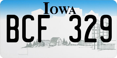 IA license plate BCF329