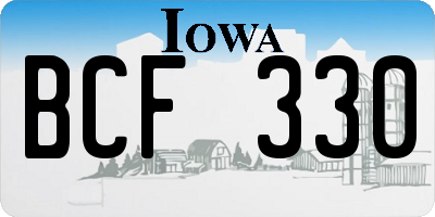 IA license plate BCF330