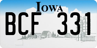 IA license plate BCF331