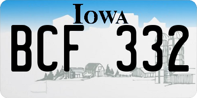 IA license plate BCF332