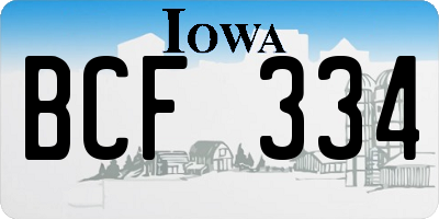 IA license plate BCF334