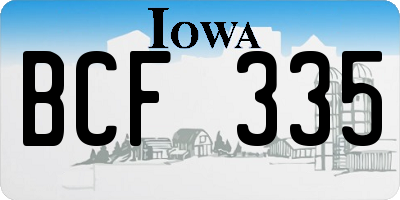 IA license plate BCF335