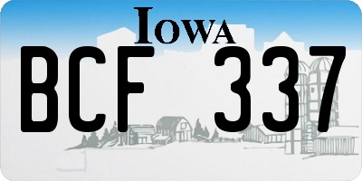 IA license plate BCF337