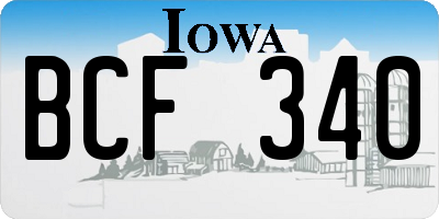 IA license plate BCF340