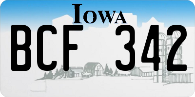 IA license plate BCF342