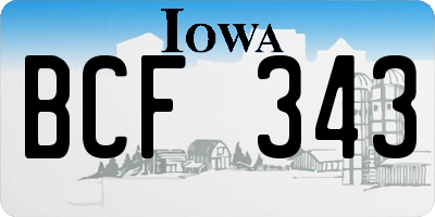 IA license plate BCF343