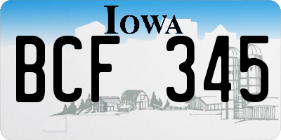 IA license plate BCF345