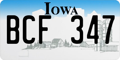 IA license plate BCF347