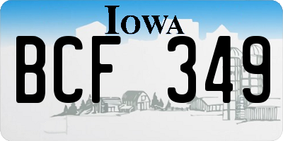 IA license plate BCF349