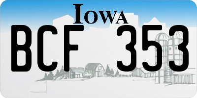 IA license plate BCF353