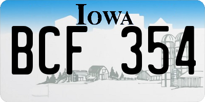 IA license plate BCF354