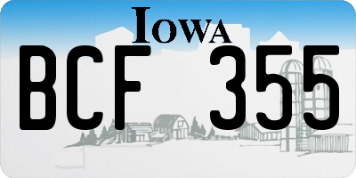 IA license plate BCF355