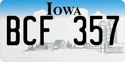 IA license plate BCF357