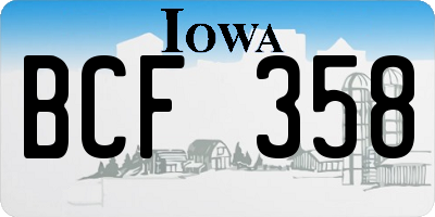 IA license plate BCF358