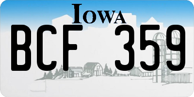 IA license plate BCF359