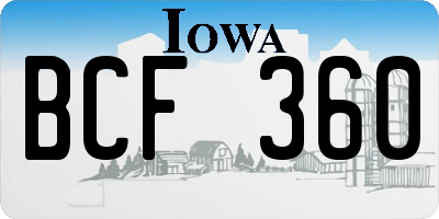 IA license plate BCF360