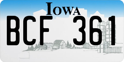 IA license plate BCF361
