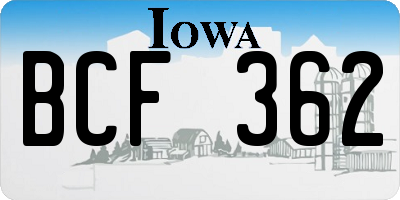IA license plate BCF362