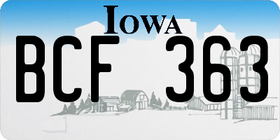 IA license plate BCF363
