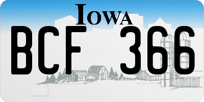 IA license plate BCF366