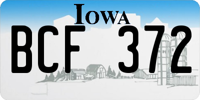 IA license plate BCF372