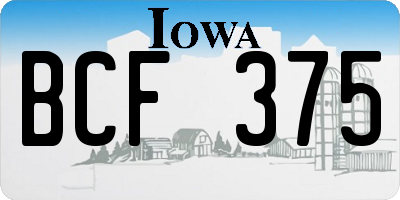 IA license plate BCF375