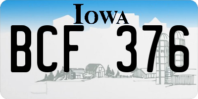 IA license plate BCF376