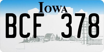 IA license plate BCF378