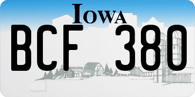 IA license plate BCF380