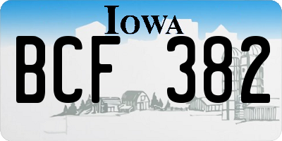 IA license plate BCF382