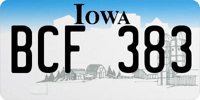 IA license plate BCF383