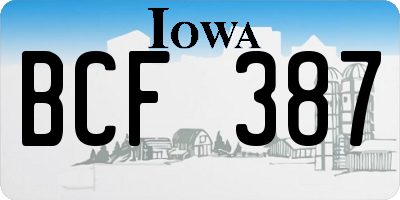 IA license plate BCF387