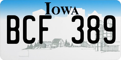 IA license plate BCF389