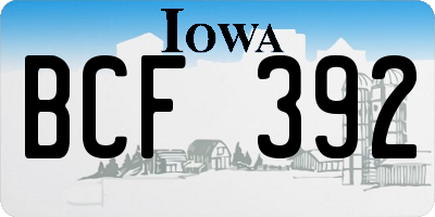 IA license plate BCF392