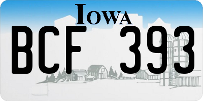 IA license plate BCF393