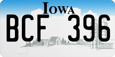 IA license plate BCF396