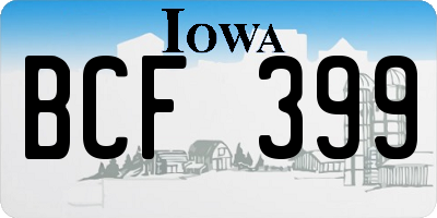 IA license plate BCF399