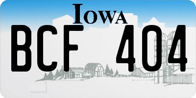 IA license plate BCF404