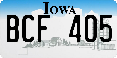 IA license plate BCF405