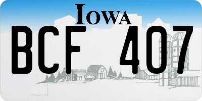 IA license plate BCF407