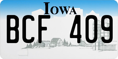 IA license plate BCF409