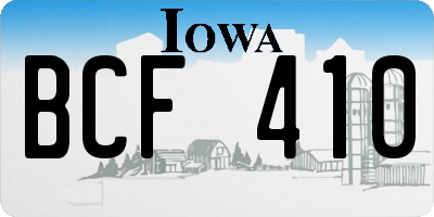 IA license plate BCF410