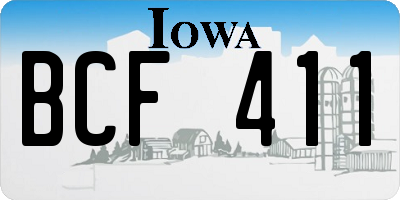 IA license plate BCF411