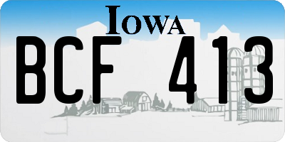 IA license plate BCF413