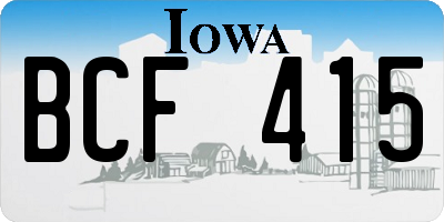 IA license plate BCF415