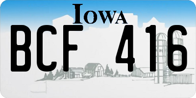 IA license plate BCF416