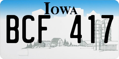 IA license plate BCF417